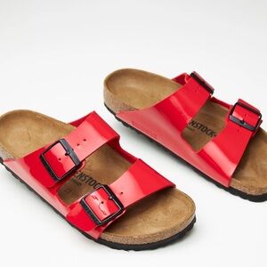 Vibrant Red Birkenstock Sandals